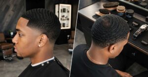 Low taper fade wavy hair
