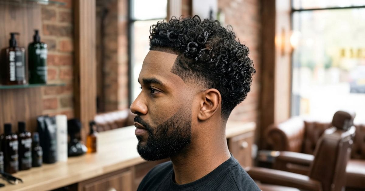 mid taper fade curly hair