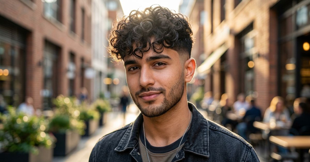 High Taper Fade with Textured Fringe (Curly)