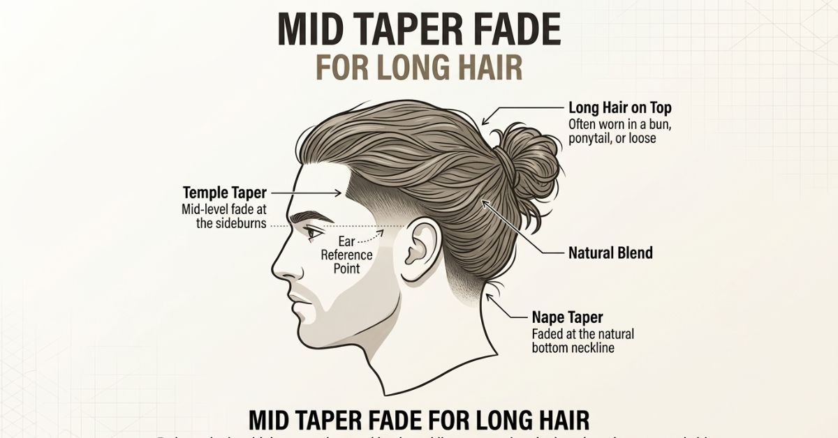 What Is a Mid Taper Fade for Long Hair?
